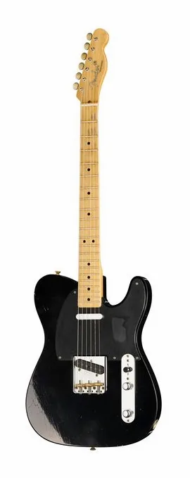 Fender 52 Tele BLK Journeyman Relic fotografato frontalmente