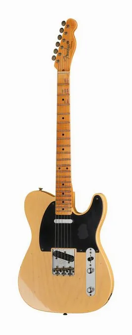 Fender 54 Tele Jmr FANB inquadrato di fronte su sfondo neutro