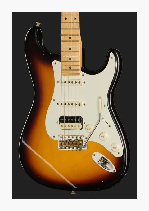 Fender 55 Strat MN 2TSb JRN, corpo e verniciatura in primo piano