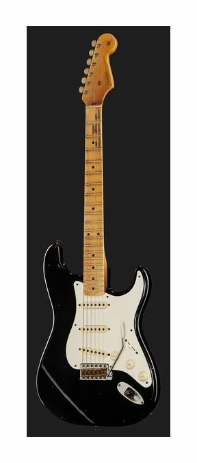 Fender 55 Strat BLK Journeyman Relic, curve del body viste dall'alto
