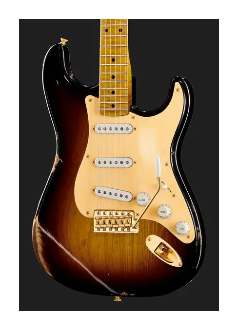 Fender 55 Strat Bone Tone WF2CS Relic, capotasto e prime posizioni della tastiera