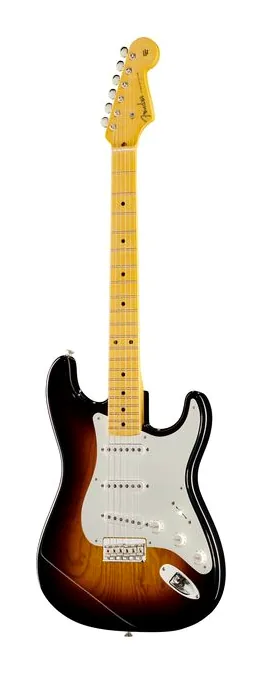 Fender 55 Strat Hardtail WF2CS NOS inquadrato di fronte su sfondo neutro