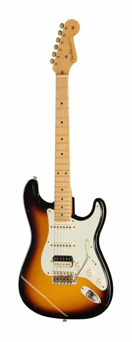 Fender 55 Strat MN 2TSb JRN in primo piano frontale