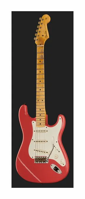Fender 56 Strat FRD Journeyman Relic, corpo e verniciatura in primo piano