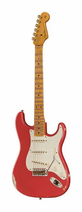 Fender 56 Strat FRD Relic fotografato frontalmente