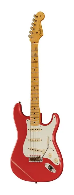 Fender 57 Strat FRD Journeyman Relic in primo piano frontale