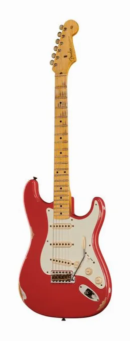 Fender 57 Strat FRD Relic in primo piano frontale