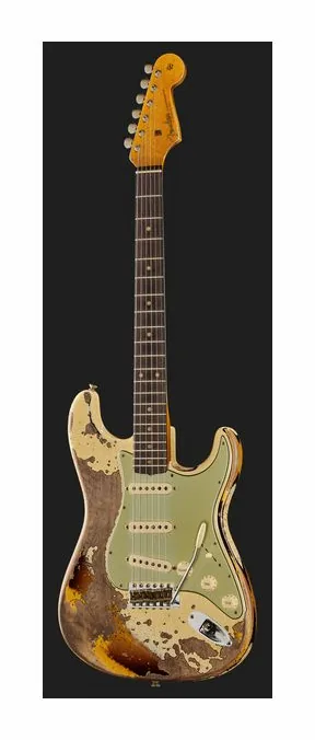 Fender 59 Strat AVWoC3CS Super Relic, corpo e verniciatura in primo piano