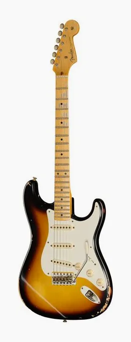 Fender 59 Strat 2TSB Relic in primo piano frontale
