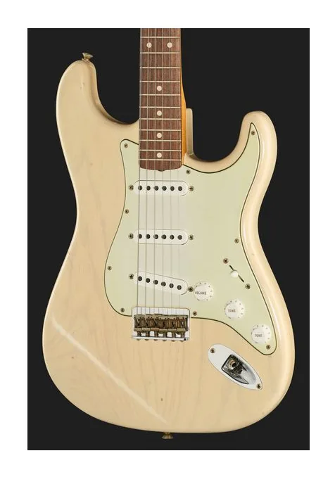 Fender 59 Strat RW Vintage Blonde JRN, capotasto e prime posizioni della tastiera