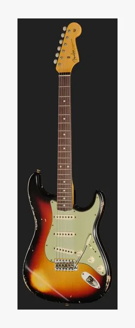 Fender 60 Strat 3TSB Relic, curve del body viste dall'alto
