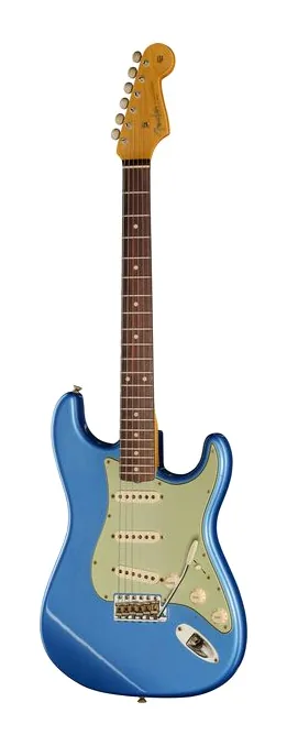 Fender 60 Strat LPB JM Relic inquadrato di fronte su sfondo neutro