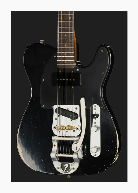 Fender 60 Tele Bigsby Rel AB, manico e tastiera visti di lato