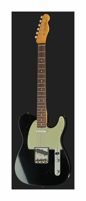 Fender 60 Tele BLK JM Relic RW, corpo e verniciatura in primo piano