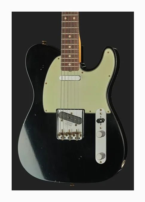 Fender 60 Tele BLK JM Relic RW, curve del body viste dall'alto