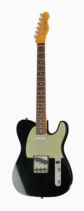 Fender 60 Tele BLK JM Relic RW fotografato frontalmente