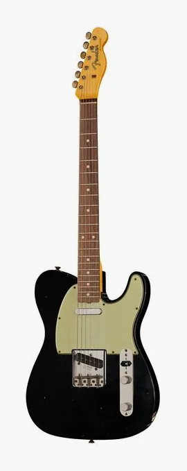 Fender 60 Tele BLK Journeyman Relic fotografato frontalmente
