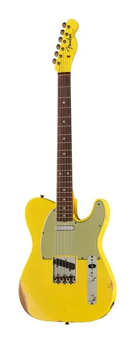 Fender 60 Tele Relic RW GYW inquadrato di fronte su sfondo neutro