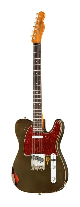 Fender 60s Tele Relic CF over 3TSB in primo piano frontale