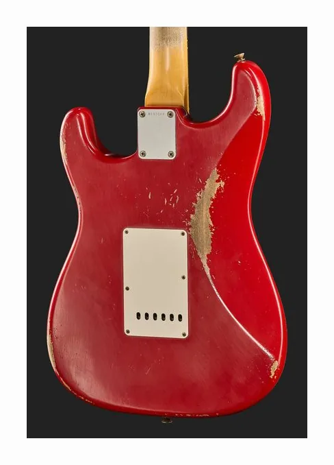 Fender 61 Strat DAR Relic HSS MBAH, corpo e verniciatura in primo piano