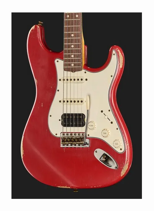 Fender 61 Strat DAR Relic HSS MBAH, paletta con meccaniche e logo