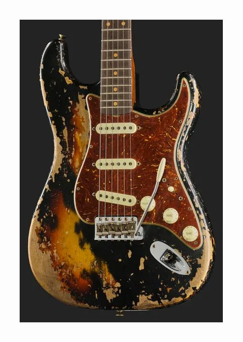 Fender 61 Strat Roasted ABCS SH Relic, capotasto e prime posizioni della tastiera