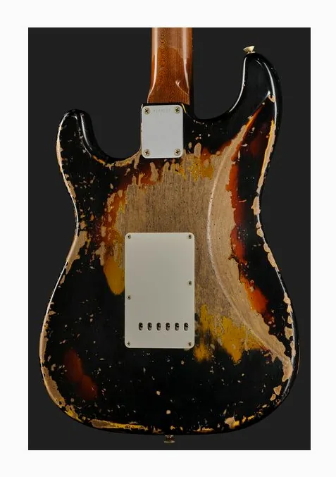 Fender 61 Strat Roasted ABCS SH Relic, curve del body viste dall'alto