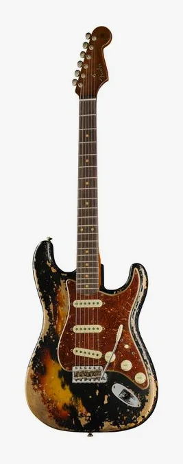 Fender 61 Strat Roasted ABCS SH Relic in primo piano frontale