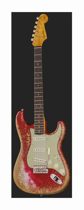 Fender 62/63 Strat SHR Dakota Red, corpo e verniciatura in primo piano