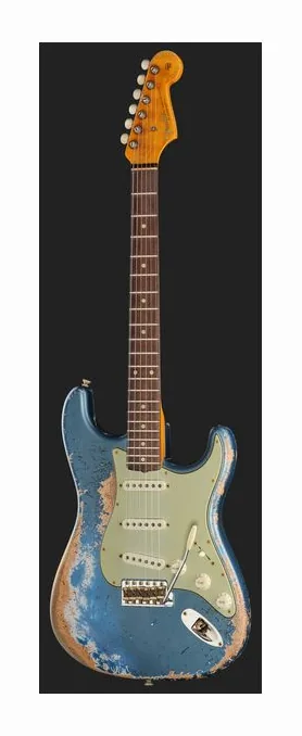 Fender 62/63 Strat SHR Lake Placid, corpo e verniciatura in primo piano