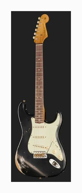 Fender 63 Strat ABLK Heavy Relic, curve del body viste dall'alto