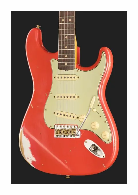 Fender 63 Strat AFR Heavy Relic, corpo e verniciatura in primo piano