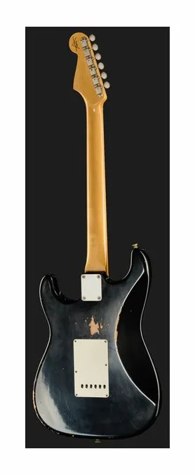 Fender 63 Strat Black Relic, paletta con meccaniche e logo