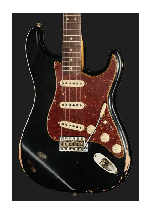 Fender 63 Strat Black Relic, pickup e manopole dei controlli