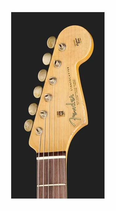 Fender 63 Strat Relic DAR MBDB, corpo e verniciatura in primo piano