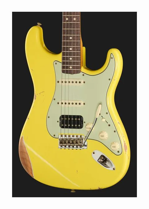 Fender 63 Strat Relic GYW HSS, manico e tastiera visti di lato