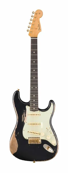 Fender 63 Strat Relic MBPW BK fotografato frontalmente