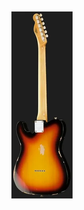 Fender 63 Tele Relic 3-Tone Sunburst, paletta con meccaniche e logo