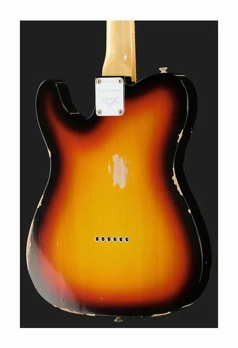 Fender 63 Tele Relic 3-Tone Sunburst, manico e tastiera visti di lato