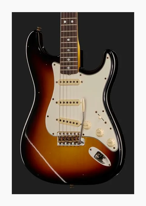 Fender 65 Strat 3CS Journeyman Relic, manico e tastiera visti di lato