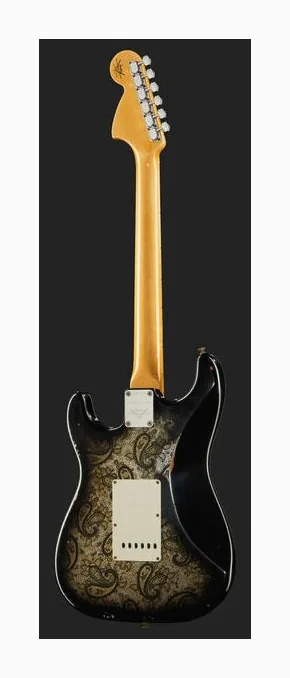 Fender 68 Strat Relic Black Paisley, vista posteriore del corpo