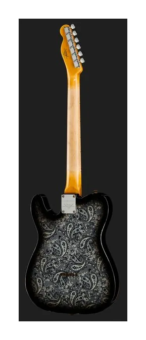 Fender 68 Tele Black Paisley Relic, pickup e manopole dei controlli