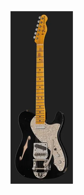 Fender 68 Tele Thinline ABLK Relic, curve del body viste dall'alto