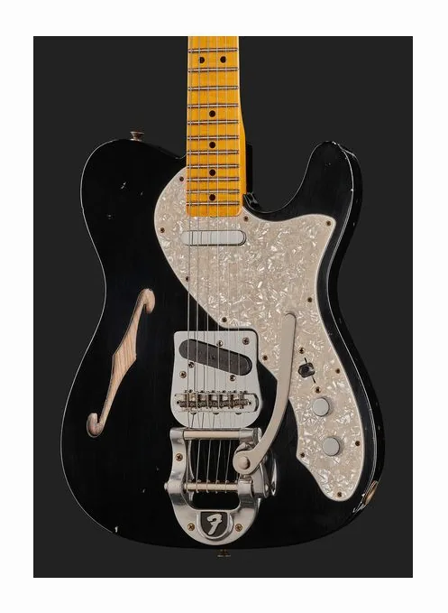 Fender 68 Tele Thinline ABLK Relic, curve del body viste dall'alto