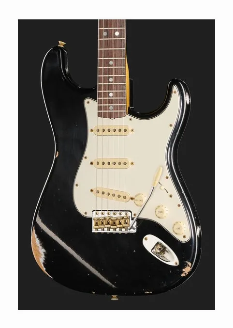 Fender 69 Strat BLK Relic, manico e tastiera visti di lato