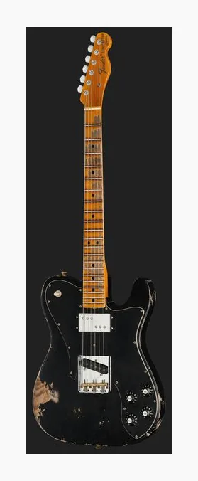 Fender '70s Tele Custom Black HR LTD, corpo e verniciatura in primo piano