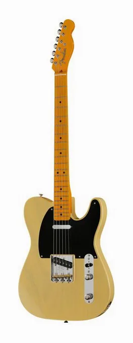 Fender 75th Anni AV II 51 Nocaster BL in primo piano frontale