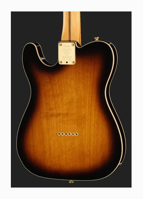 Fender 75th Anniv Am Pro II Tele 2CSB, paletta con meccaniche e logo