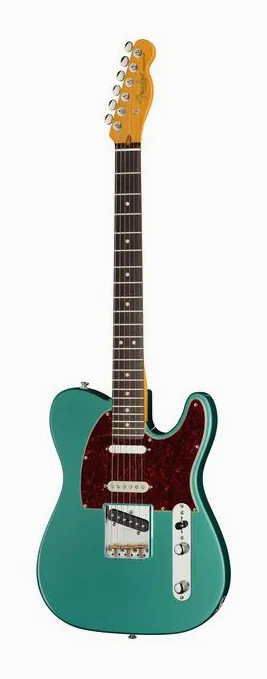 Fender Am Pro Clsc Tele SSS RW FSGM inquadrato di fronte su sfondo neutro