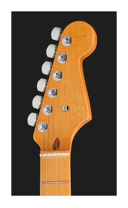 Fender Am Ultra II Strat MN AVL, paletta con meccaniche e logo